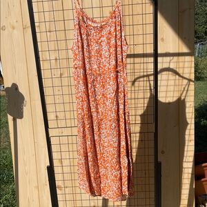 KEREN hart Orange Floral Maxi Dress